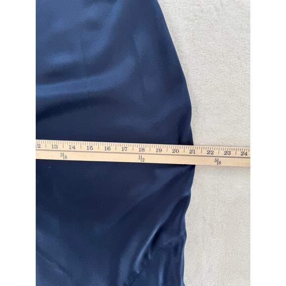 Quince Silk Slip Dress Navy Blue Sleeveless Sheath Washable Silk Midi M NWOT - Picture 9 of 9
